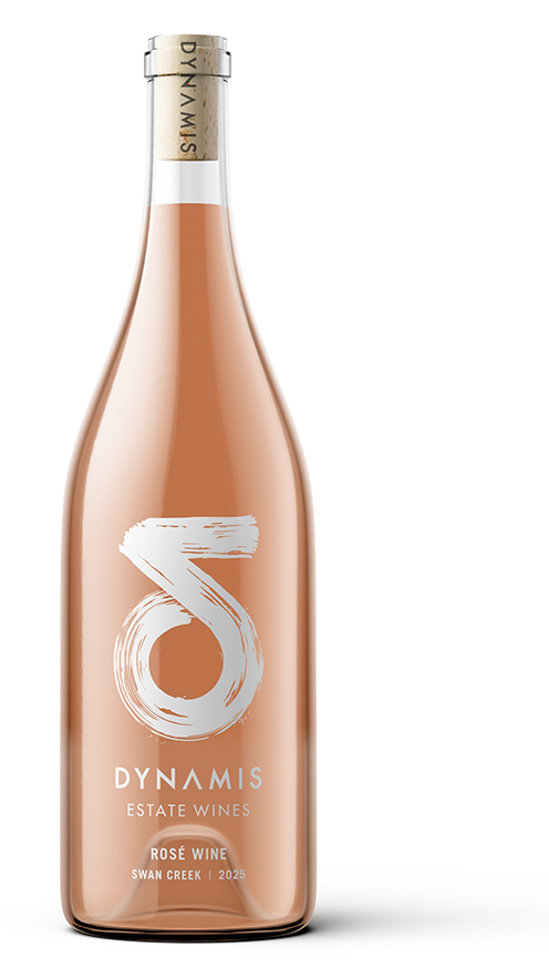 Bottle of 2025 Rose on a white background